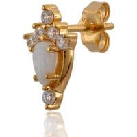 Lilly opal gold vermeil stud