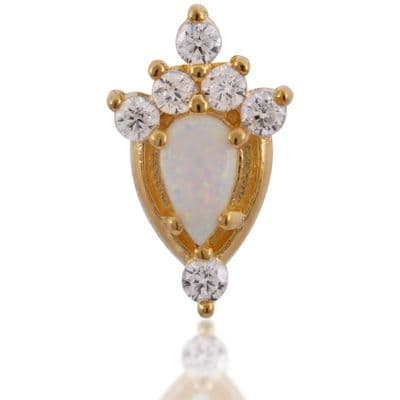 Lilly opal gold vermeil stud