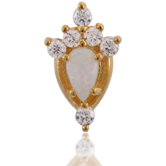 Lilly opal gold vermeil stud