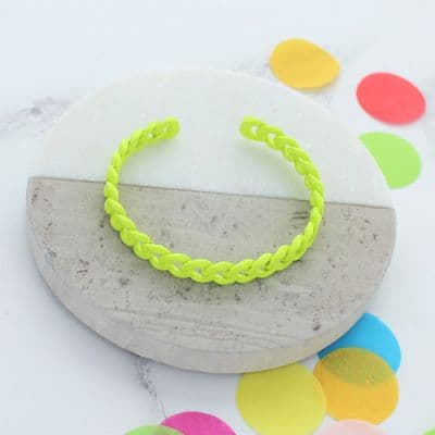 Lime green enamel chain effect bracelet