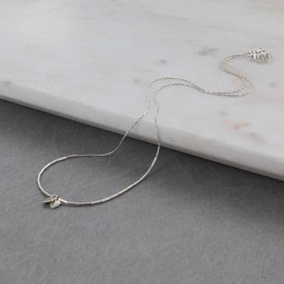 Liquid Silver Heart Charm Necklace