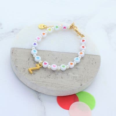 Little Heart Pearl Personalised Bracelet