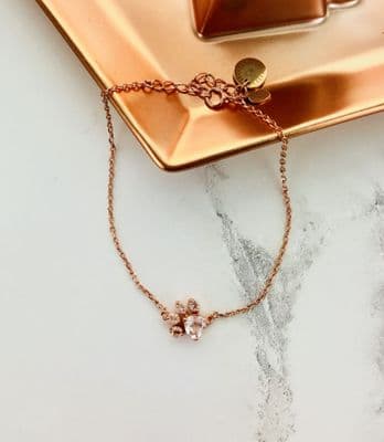 Little Paw Rose Gold Plated Sterling Silver Bracelet