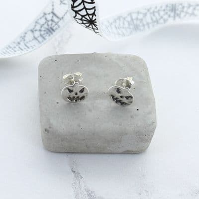 Little Silver Pumpkin Studs
