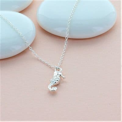 Little Silver Seahorse Necklace