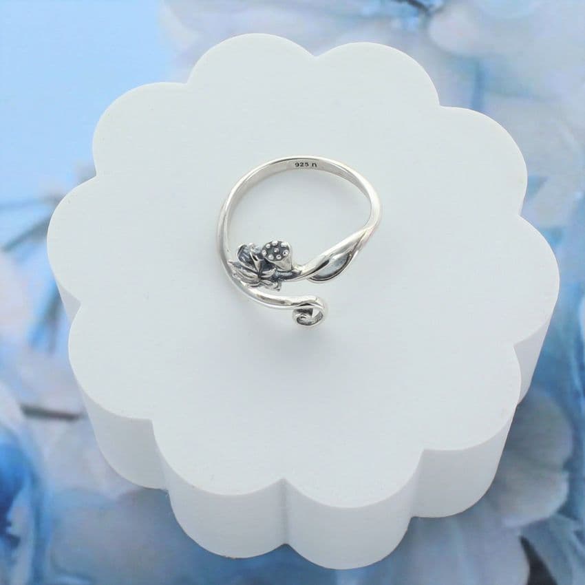 Lotus Flower Adjustable Ring