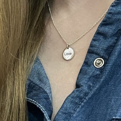 Love Braille Charm Necklace