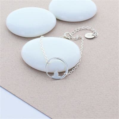 Minimal Sterling Silver Buddha Bracelet