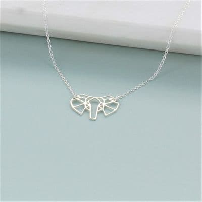 Origami Elephant Head Necklace