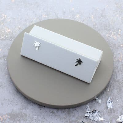 Palm Tree Sterling Silver Stud Earrings