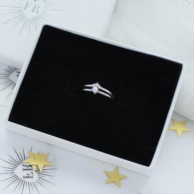 Pearl zircon stacking ring