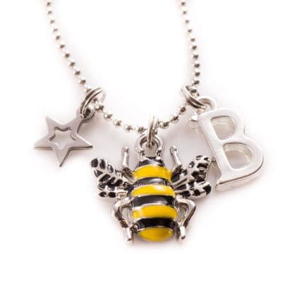 Personalised Enamel Bee Charm Necklace