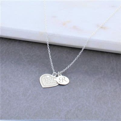 Personalised Folklore Heart Charm Necklace