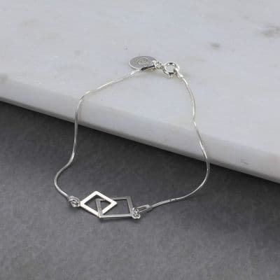 Personalised Interlocking Squares Bracelet