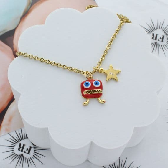 Personalised Little Monster Charm Necklace