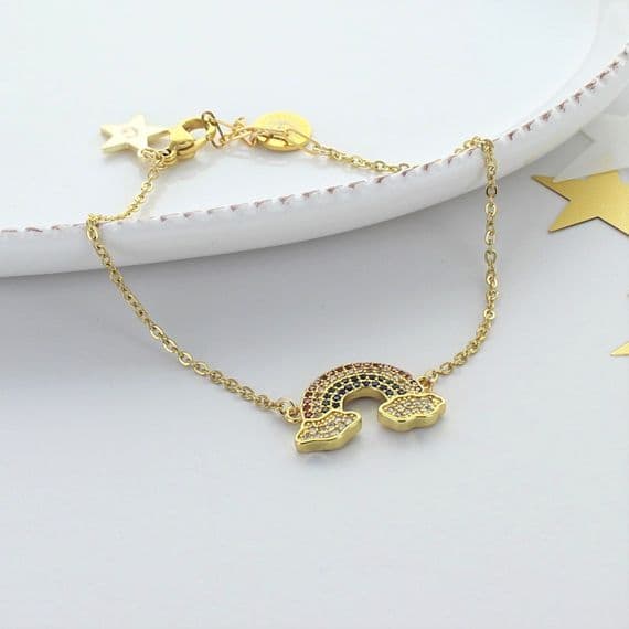 Personalised Rainbow Star Bracelet