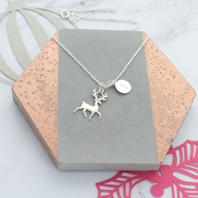 Personalised Reindeer Charm Necklace