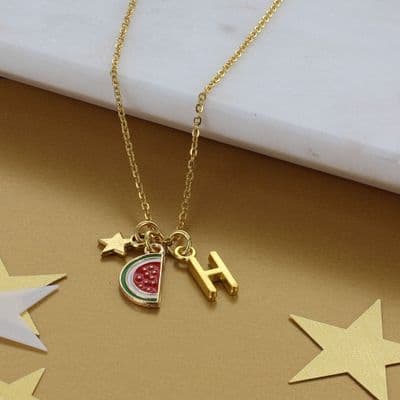 Personalised Watermelon Charm Necklace