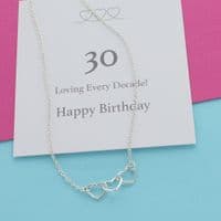 Petite 30th Birthday Heart Necklace