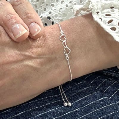 Petite 30th Birthday Heart Slider Bracelet