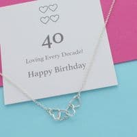 Petite 40th Birthday Heart Necklace