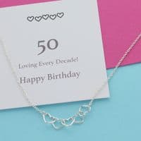 Petite 50th Birthday Heart Necklace