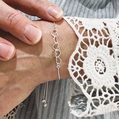 Petite 50th Birthday Heart Slider Bracelet