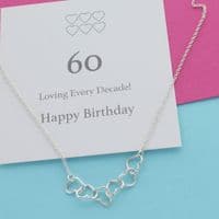 Petite 60th Birthday Heart Necklace