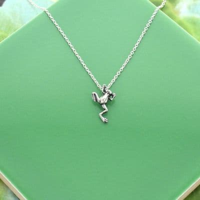Petite Climbing Frog Cham Necklace