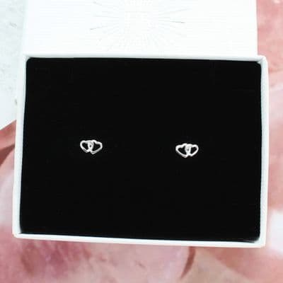 Petite Interlocking Heart Stud Earrings