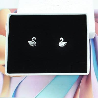 Petite Swan Stud Earrings