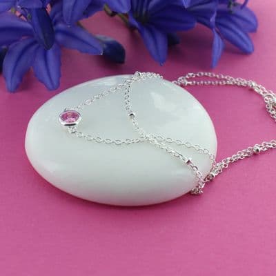 Pink Zircon Double Strand Bracelet