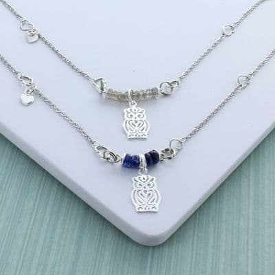 Precious Silver Owl Necklace