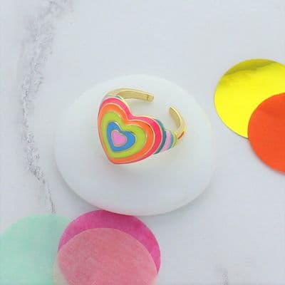 Psychedelic Heart Ring
