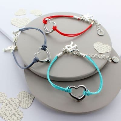 Puffed Heart Personalised Friendship Bracelet