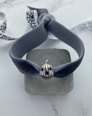 Pumpkin Sterling Silver Velvet Stretch Bracelet
