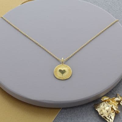 Radiating Gold Heart Charm Necklace