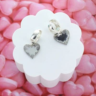 Radiating Heart Statement Hoops