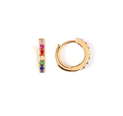 Rainbow Huggie Earrings