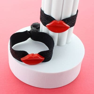 Red Kiss Hair Tie Bracelet