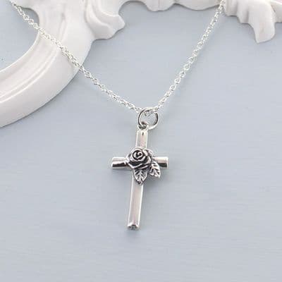 Rose Cross Necklace