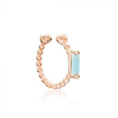 Rose gold Aquamarine ear cuff