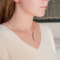 Rose Gold Black Pave Crescent Necklace