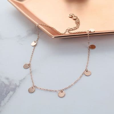 Rose Gold Disc Choker