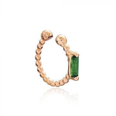 Rose gold Emerald ear cuff