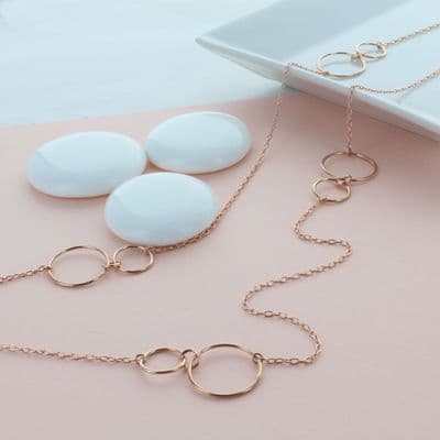 Rose Gold Layered Hoop Necklace