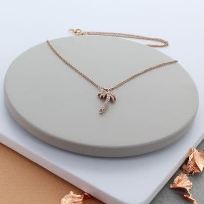 Rose Gold Palm Tree Necklace