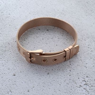 Rose Gold Plated Mesh Bangle