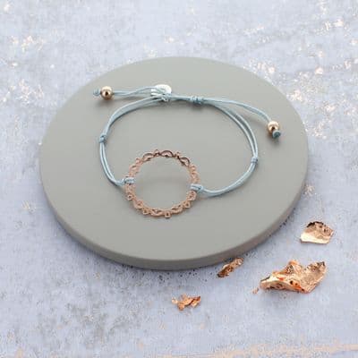 Rose Gold Plated Sterling Silver Hoop Friendship Bracelet