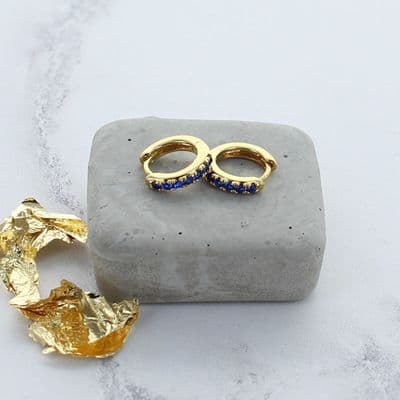 Sapphire Huggie Hoops